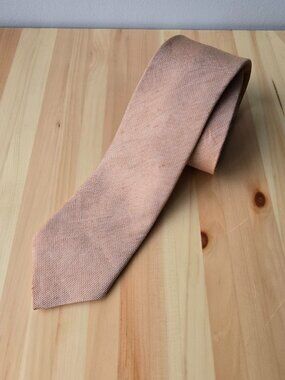 BN CORNELIANI Luxury Linen Silk Tie - Peach Color - Still with a Tag!